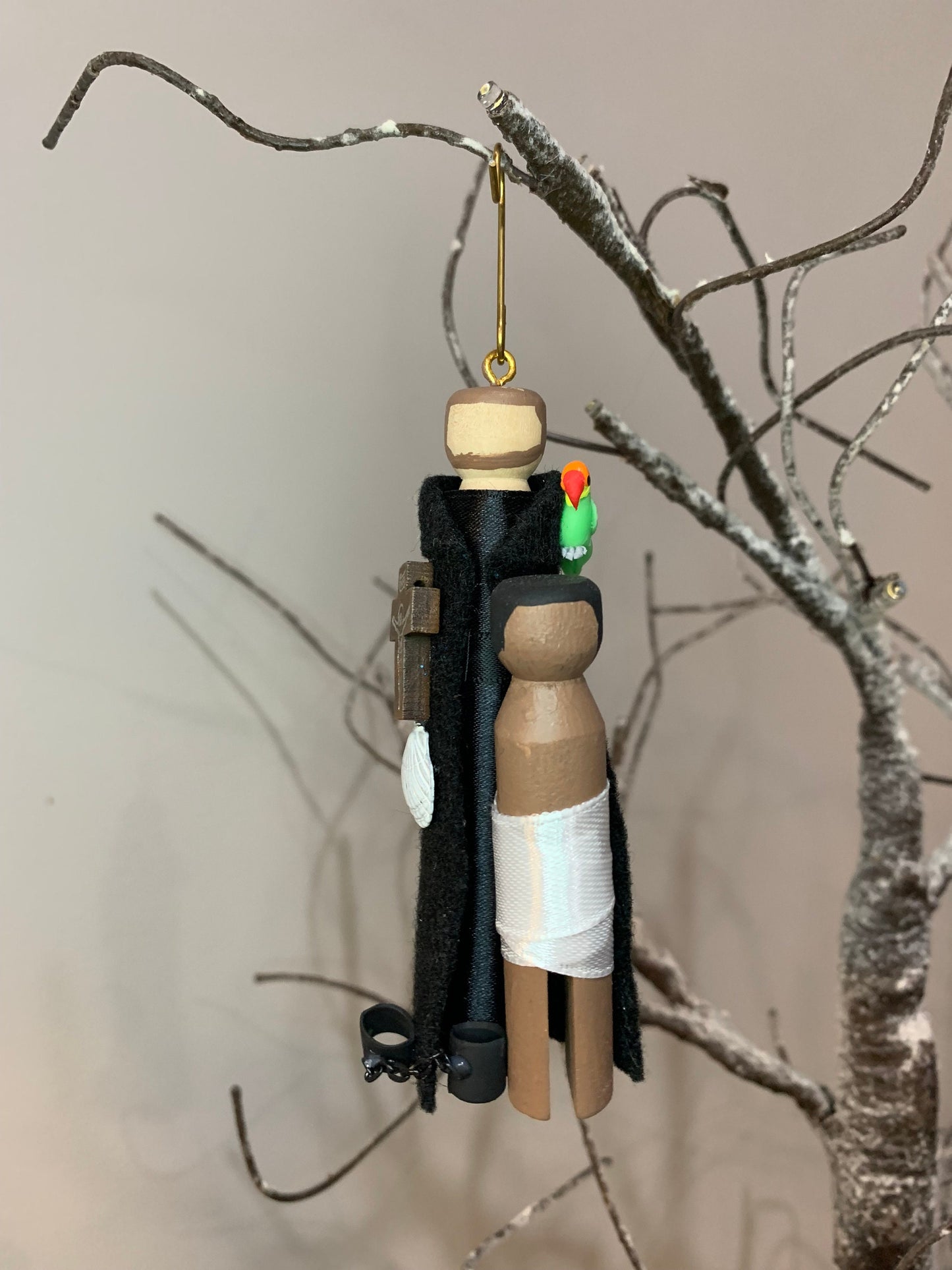 St Peter Claver Wooden Doll Ornament