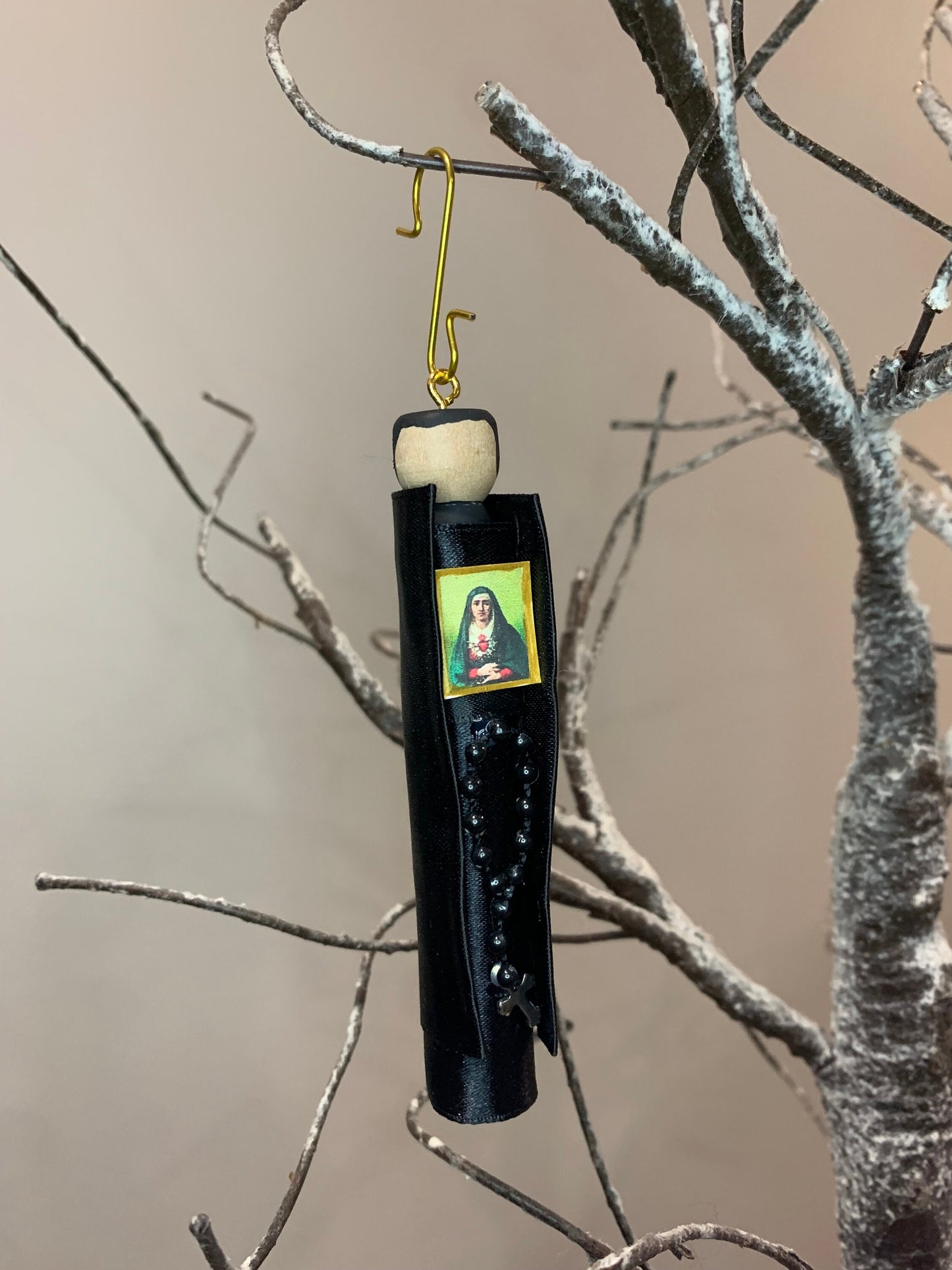 St. Gabriel of Our Lady of Sorrows Wooden Doll Ornament