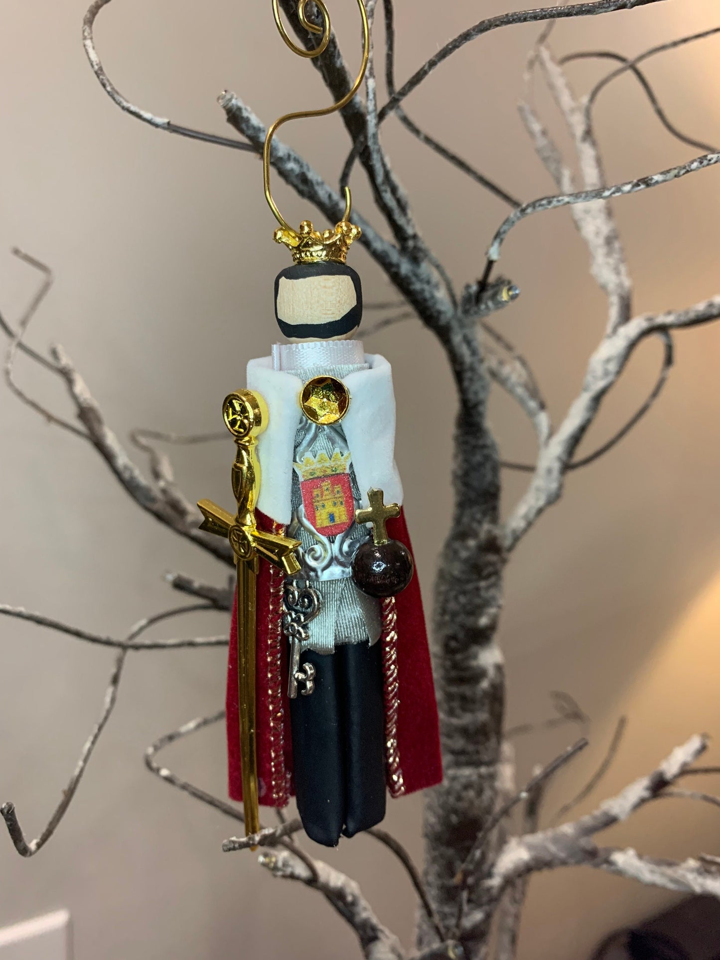 St. Ferdinand III Wooden Doll Ornament