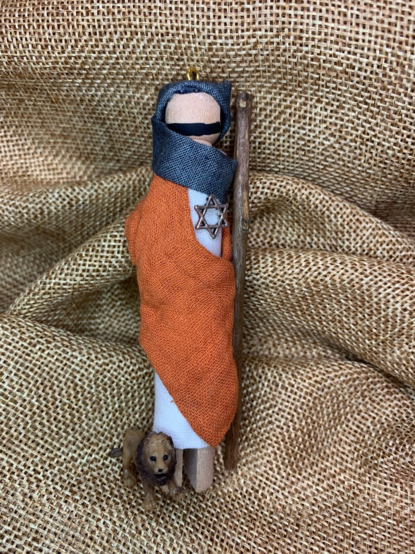 Old Testament Judah Wooden Doll Ornament