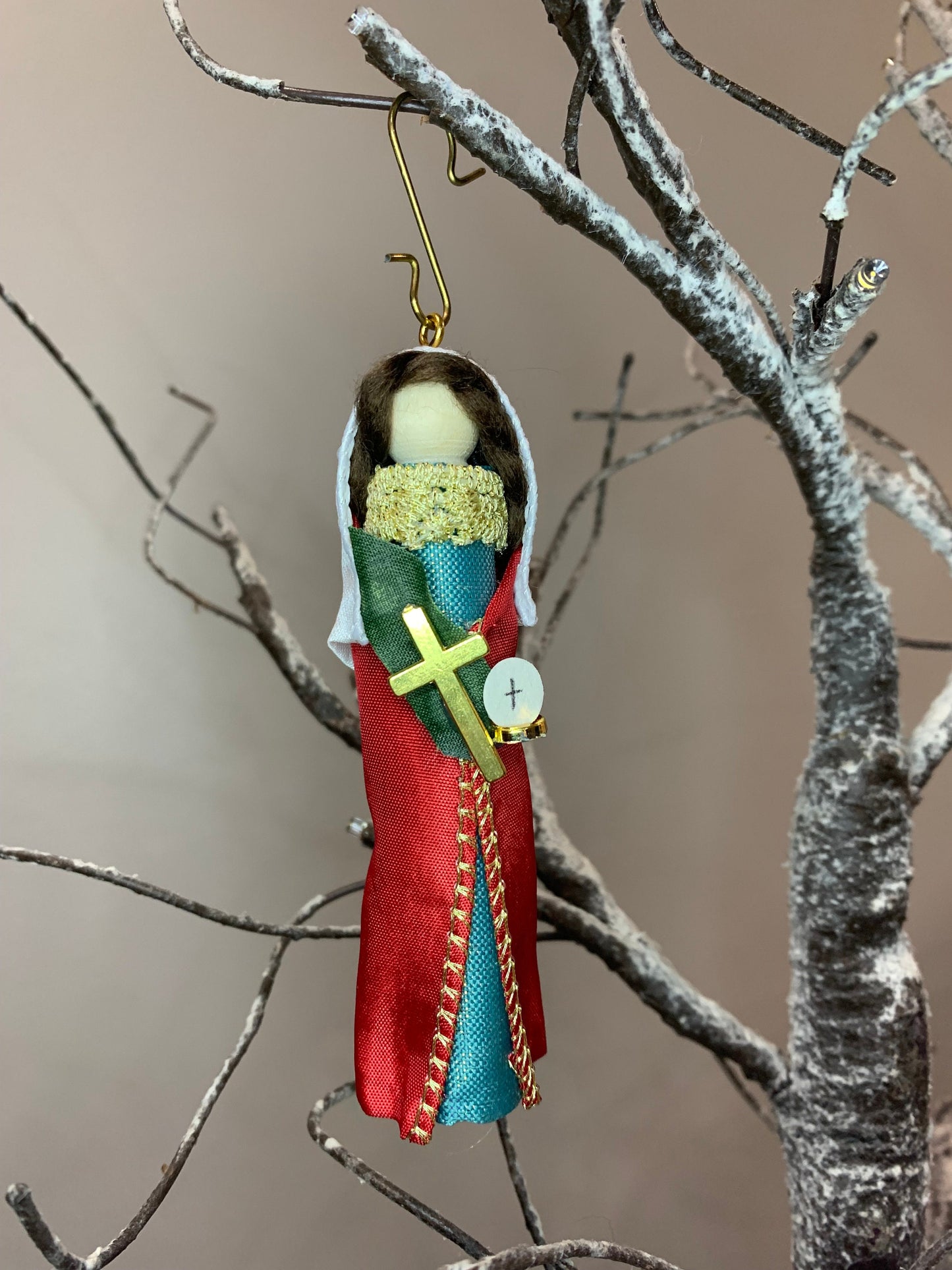 St Alena Wooden Doll Ornament