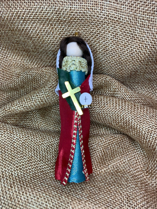 St Alena Wooden Doll Ornament